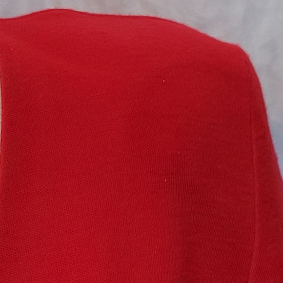 Vintage 80s Drop Waist Tiered Ruffle Dress Red Retro Button Down Sz 7/8 Cocktail - Picture 8 of 16